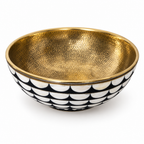 Black and White Scallop Brass Vessel Sink on a white background