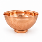 Hammered Copper Pedestal Bowl Vessel Sink on a white background
