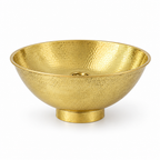 Hammered Oval Brass Vessel Sink with pedestal foot on a white background