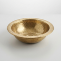 The Chefchaouen Prep Sink, hand-hammered round brass bar sink