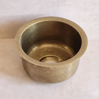 The Tangier Brass Bar Sink, round hand-hammered unlacquered aged brass bar sink