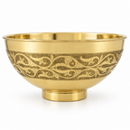 Vine Engraved Brass Bowl Vessel Sink on a white background